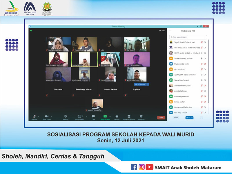 sosialisasi program smait bersama wali murid, 12 juli