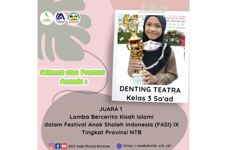 Juara 1 Lomba Bercerita (FASI IX) Tingkat Provinsi